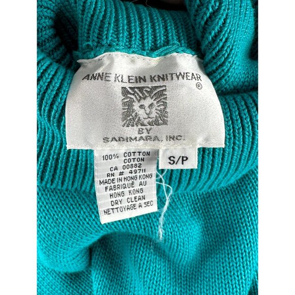 1980s turtleneck cotton sweater by Anne Klein Knitwear Size S/M/L - Picture 5 of 5